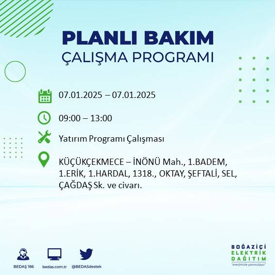 İstanbul'un neredeyse her ilçesinde elektrik kesintileri yaşanacak: BEDAŞ duyurdu 39